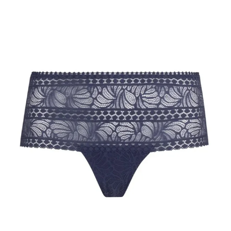 floral lace lingerie with matching pantiesANTIGEL ATELIER SEDUCTION BOYSHORT - BLUE PURPLE