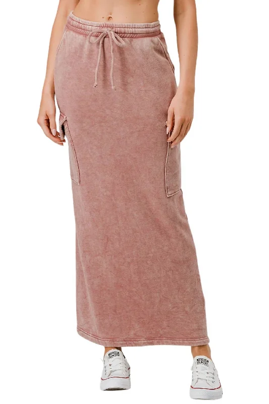 Women's Non-Stretch SkirtsBrushed Cargo Skirt In Ash Rose