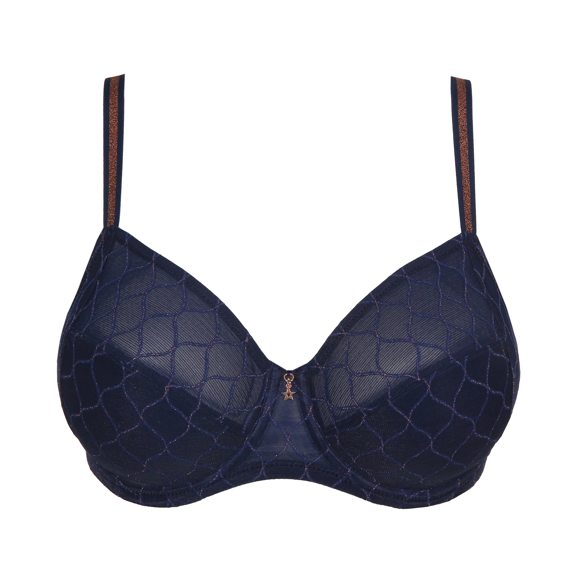 plus-size underwire balconette brasPRIMA DONNA TWIST CHRYSO FULL CUP - SAPPHIRE BLUE