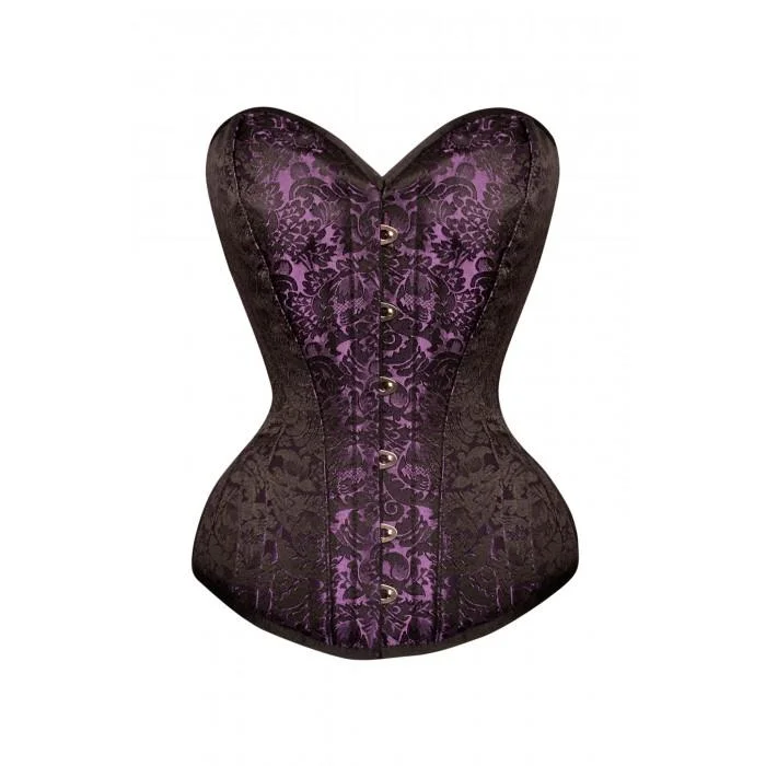 lace-trimmed chemise lingerieRomelu Steel Boned Waist Taiming Corset With Hip Gores