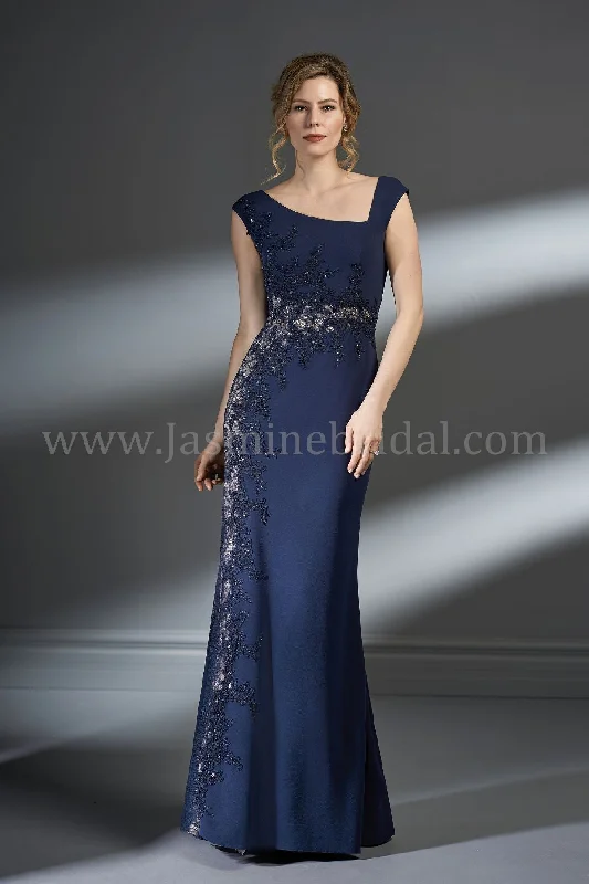 Women's U-Shaped-Neck DressesJade Couture K198062 Stretch Crepe & Lace Gown