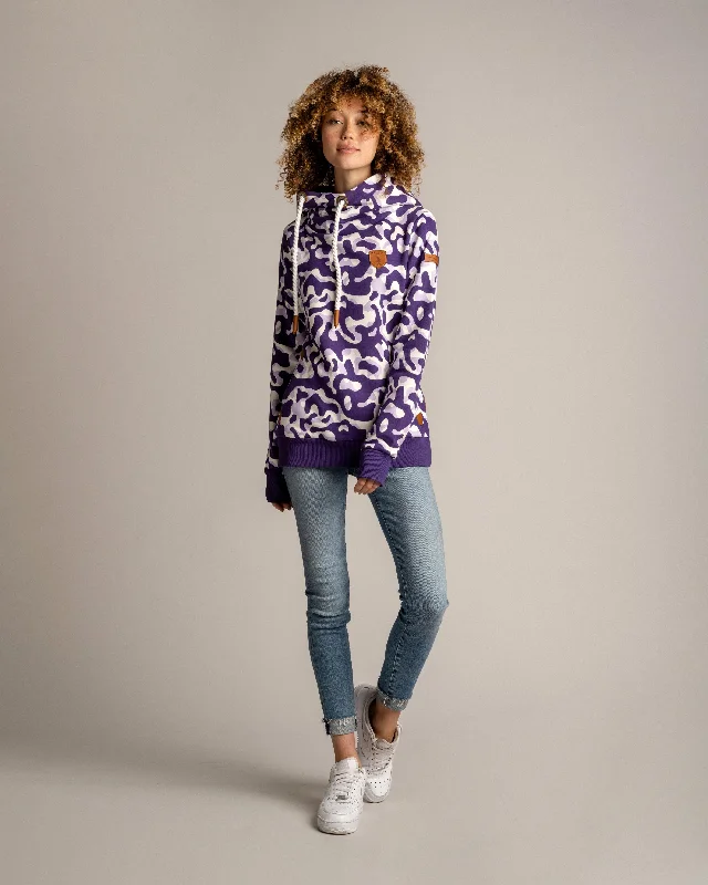 Women's Hooded Sweatshirts with Warm FabricRoxanne Grape Camo Hoodie