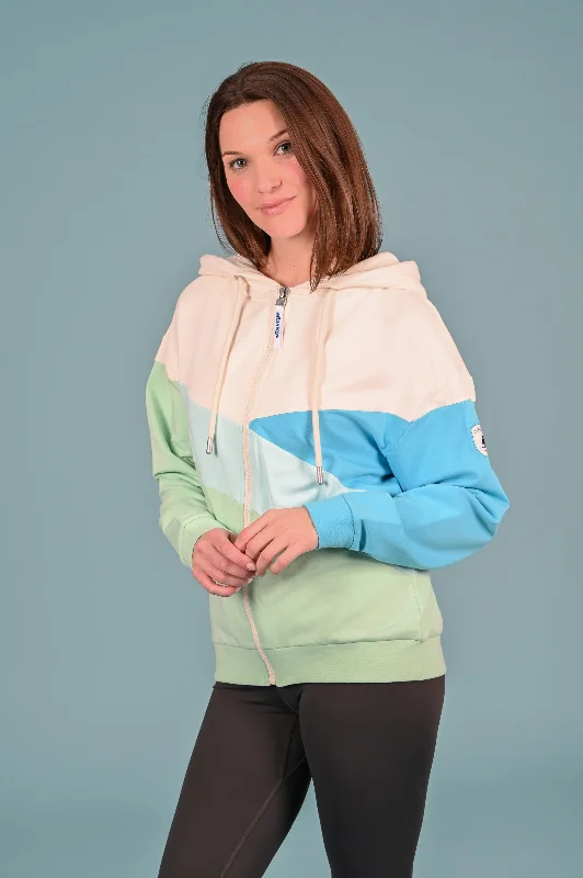 Women's Hooded Sweatshirts with Non-Stretch WaistCordelia Cucumber Mix Full-Zip Hoodie