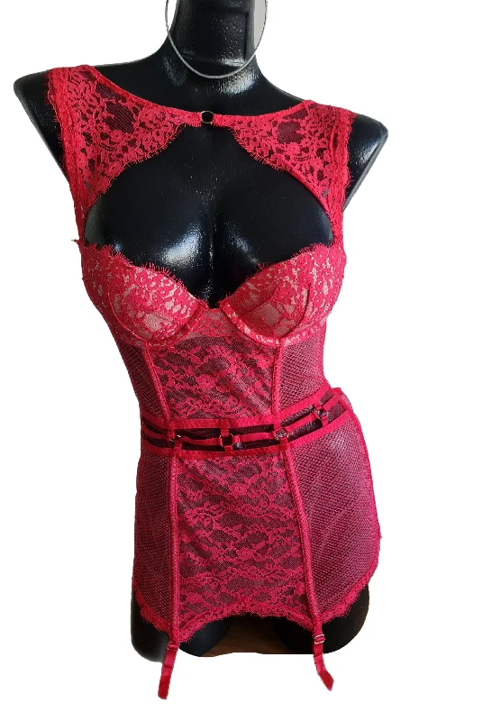 body-hugging shapewear briefsVictorias Secret Lujosa Lencería Babydoll Con Ligas 34b