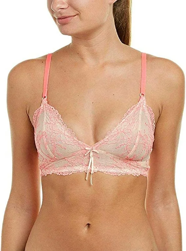 floral lace lingerie with matching pantiesHeidi Klum Women's Sheer Natural Lift Soft Cup Bralette