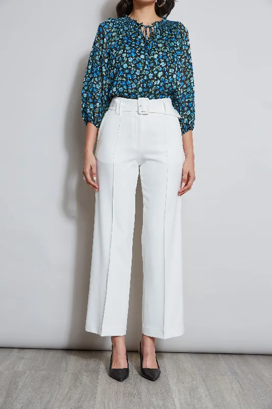 Women's Trouser PantsBelted Crepe Pant