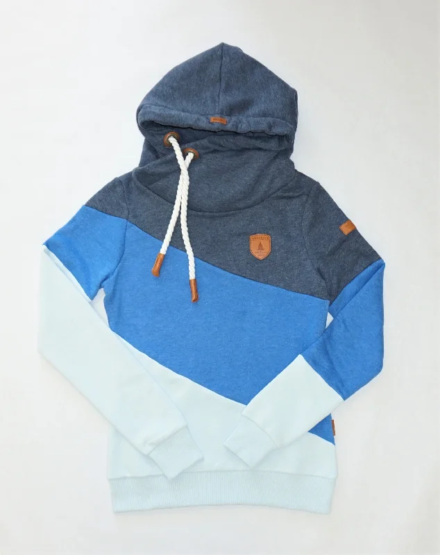 Women's Hooded Sweatshirts with Geometric LiningSelene Navy Mix Hoodie