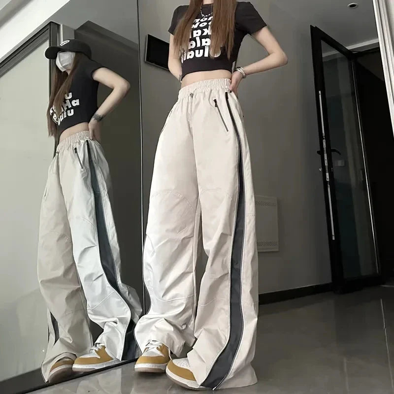 Women's Jodhpurs with V-Shaped CollarWomen Baggy Parachute Streetwear Harajuku Casual Jogger Pants