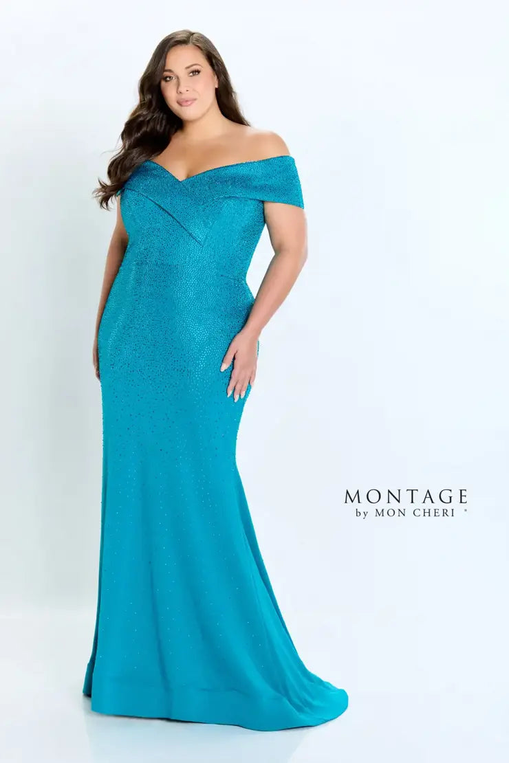 Women's Shirt Collar DressesMontage 220949 Off The Shoulder Jersey Stone Gown