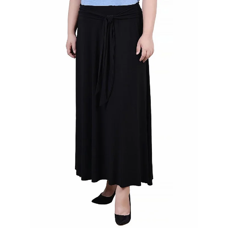 Women's Loose Fit SkirtsPlus Womens Tie Waist Elastic Maxi Skirt