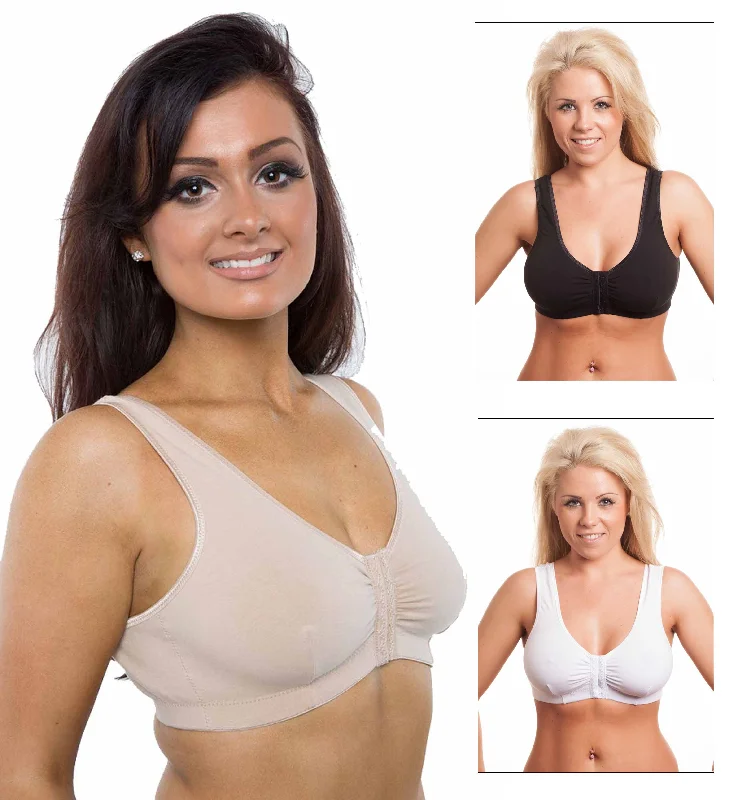 high-compression shapewear for weddingsFront Fastening Non Wired Stretch Cotton Multi Cup Bra CB222 Gemm by Dipti