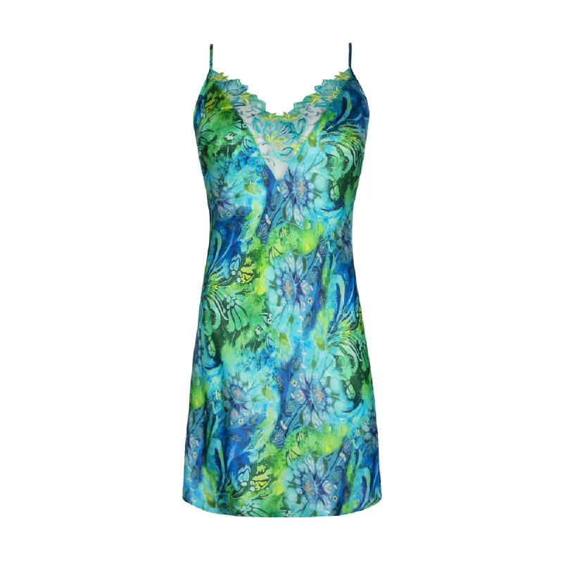 high-compression shapewear for special occasionsLISE CHARMEL GRACE AQUATIQUE FLORAL AQUA SEXY NIGHTIE