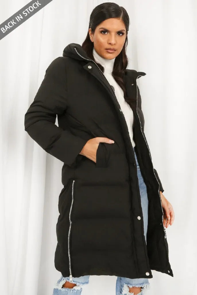 Women's Duffle CoatsHooded Longline Puffer Coat