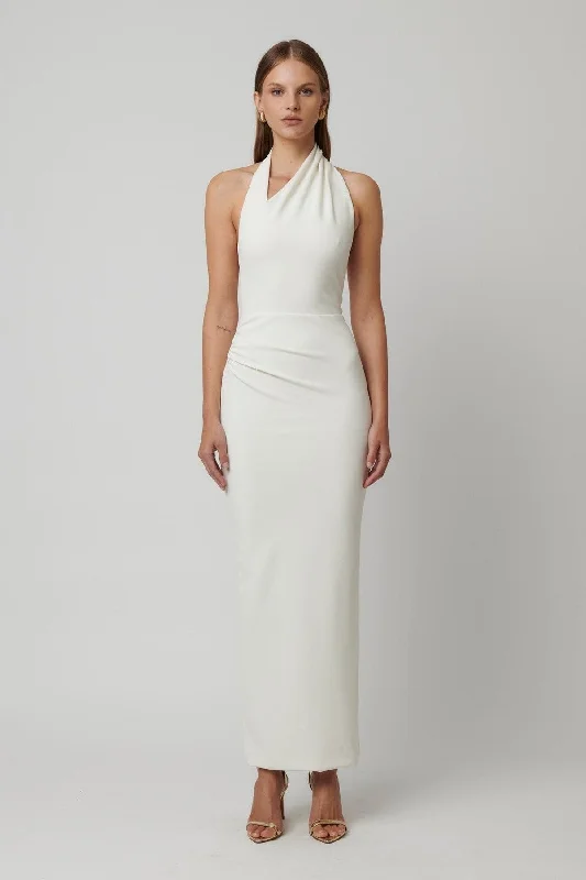 Women's U-Shaped-Neck DressesGalan Gown - Ivory