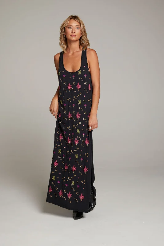 Women's Strapless DressesManatee Night Palm Maxi Dress