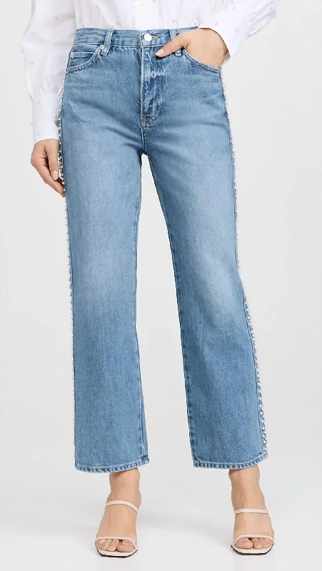 Women's Jodhpurs with Keyhole CollarAtelier Le Jane Crop Denim Jeans In Daylight Pearl