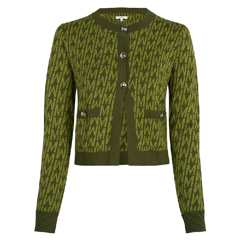 Women's Coats with HoodMalbon Charlotte Cardigan Golf Sweater Olive Multi - FW24 Women