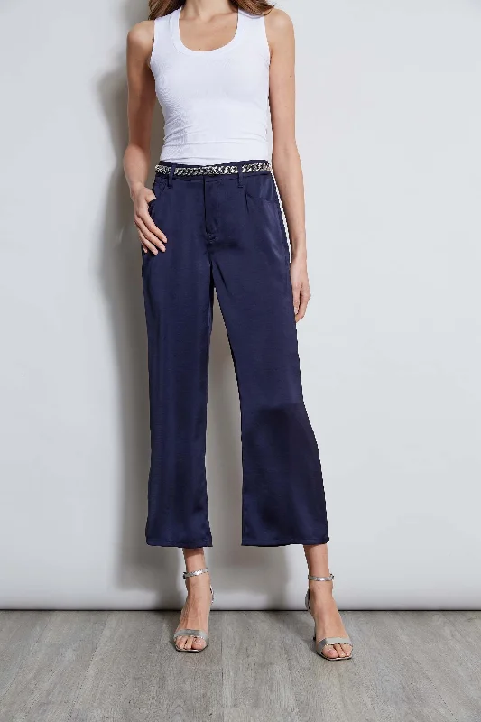 Women's Straight-Leg PantsWashed Satin Fluid Pant