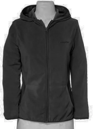 Women's Hooded Sweatshirts with Flared WaistWZIP FLEECE BLK