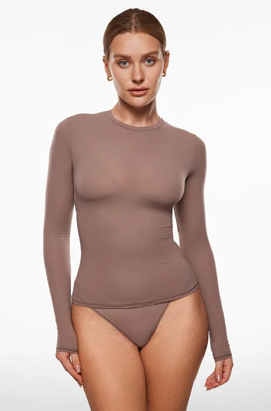 seamless modal fiber high-waisted pantiesSingle-Layer Basic Long Sleeve Shirts