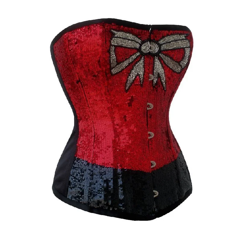 lingerie sets with matching robesAlba Black & Red Overbust Couture Corset