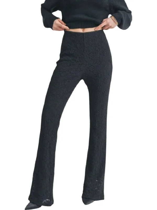 Women's Jodhpurs with Tapered LegJourney Lace Flare Leg Pants In Black