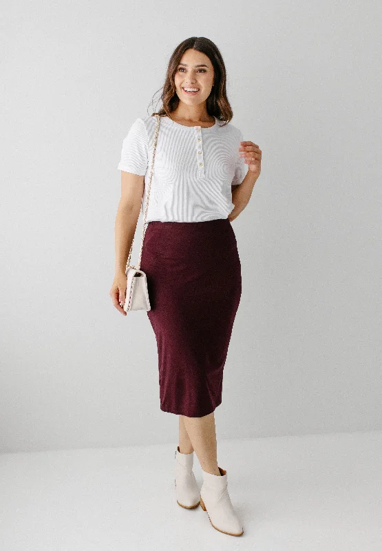 Women's Straight Hem Skirts'Sasha' Knit Midi Skirt FINAL SALE