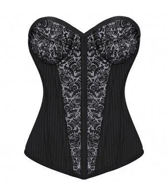 lace-trimmed sleep shortsOrabella Gothic Overbust Fashion Corset With Cups