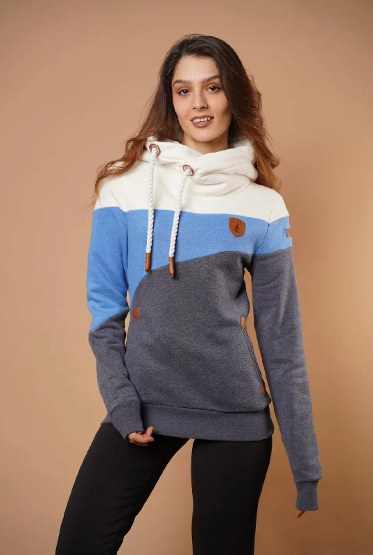 Women's Hooded Sweatshirts with Fitted SleevesLensa Navy Mix Hoodie