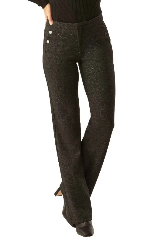 Women's JodhpursWorth Button Detail Pant In Grey Tweed