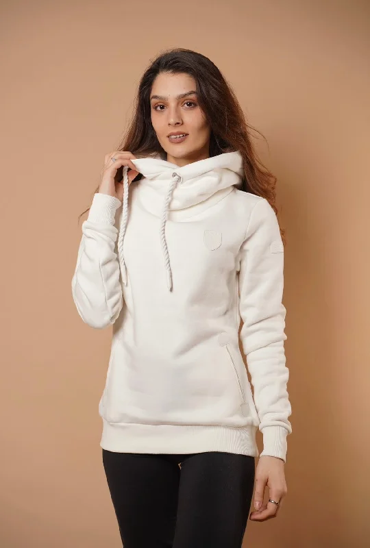 Women's Hooded Sweatshirts with Rayon LiningArtemis White Ivory Hoodie