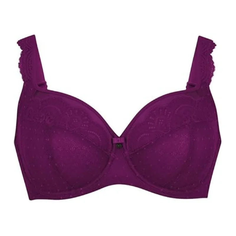 lightweight mesh sports bras for swimmingROSA FAIA SELMA UNDERWIRED FULL CUP BRA - PURPLE WINE