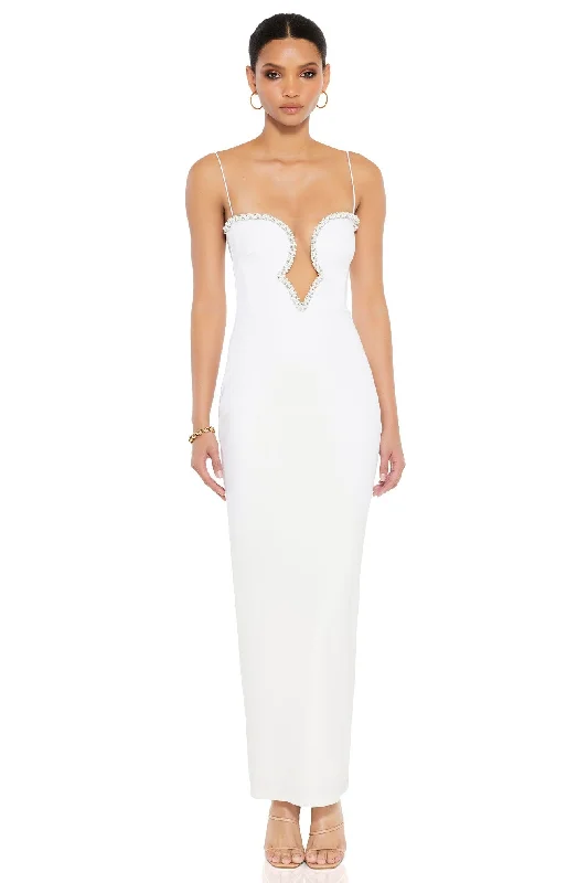 Women's Bodycon DressesNookie Adorn Pearl Gown - White