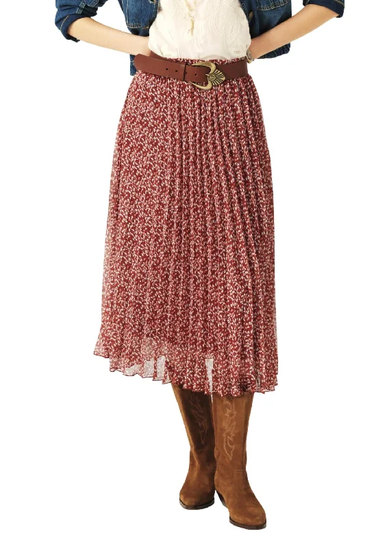 Women's Collarless SkirtsKamy Midi Skirt In Burgundy