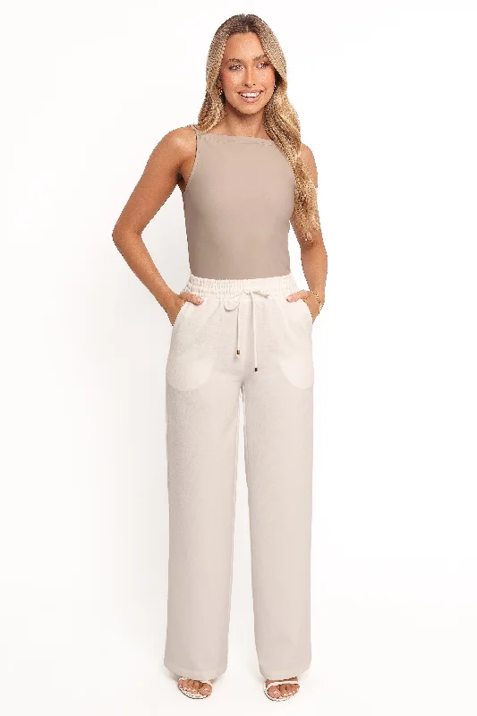 Women's Harem PantsCinch Wide Leg Crepe Pant - White