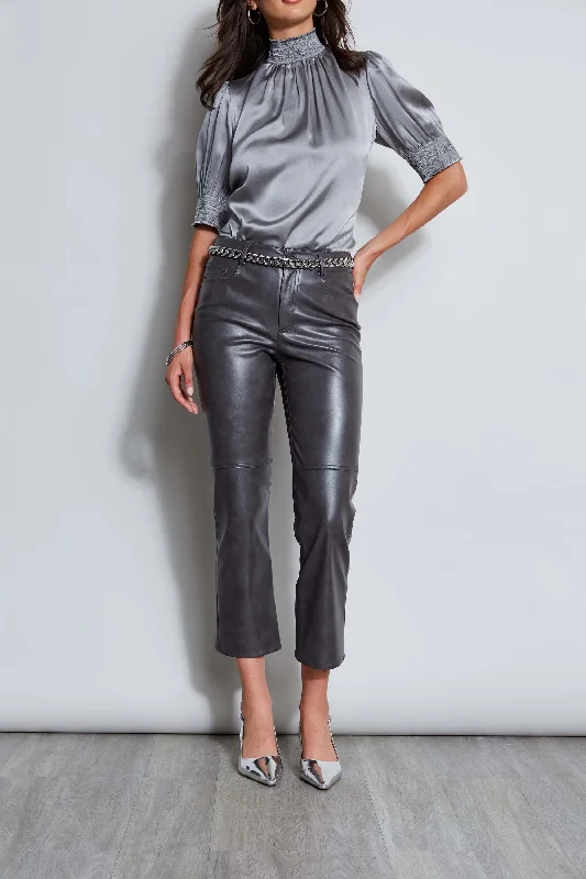 Women's Jodhpurs with Short LengthVintage Vegan Leather Pant