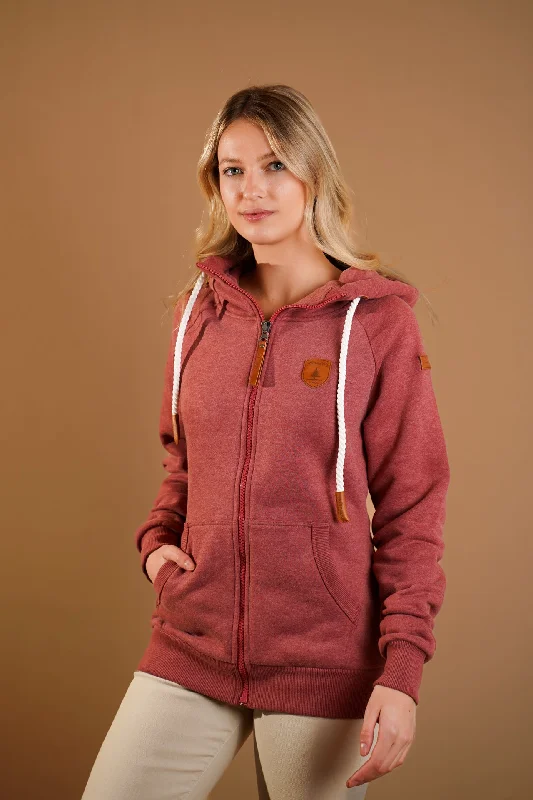 Women's Hooded Sweatshirts with Moisture-Wicking FabricHera Berry Full-Zip Hoodie