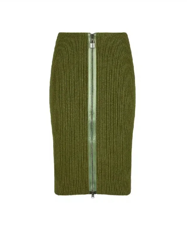 Women's Chic SkirtsTom Ford Womens Zip Up Skirt In Green