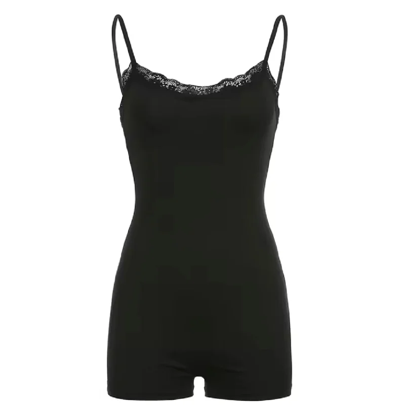 lace-embellished bralette setsEVERIDAY PLAYSUIT - BLACK