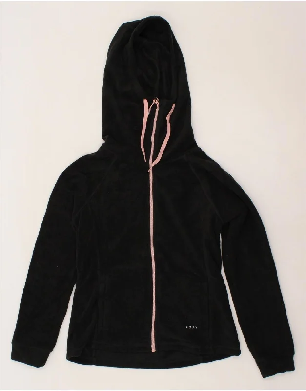 Women's Coats with SleevesROXY Womens Hooded Fleece Jacket UK 14 Medium Black Polyester