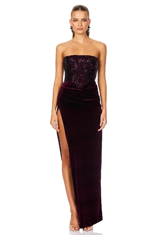 Women's V-Back DressesNookie Keke Gown - Wine