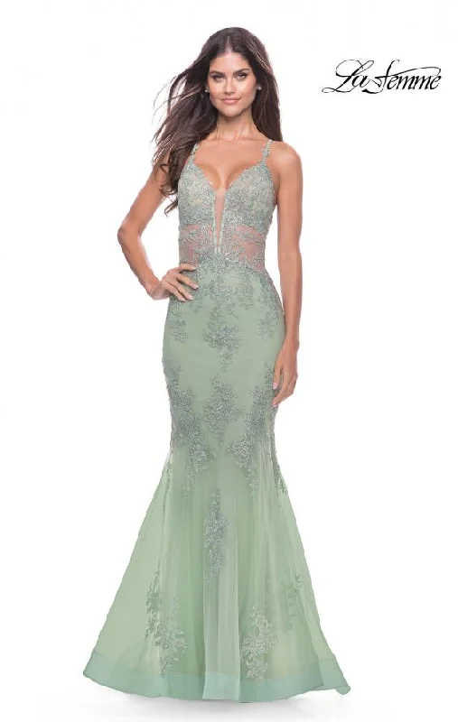 Women's Pleated DressesLa Femme 31598 Mermaid Tulle/Lace Bodice Gown