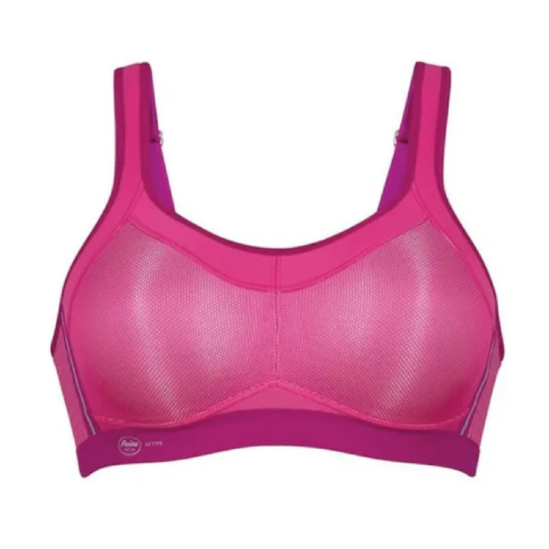 sports bras with mesh panelsANITA MOMENTUM SPORTS BRA - ELECTRIC PINK