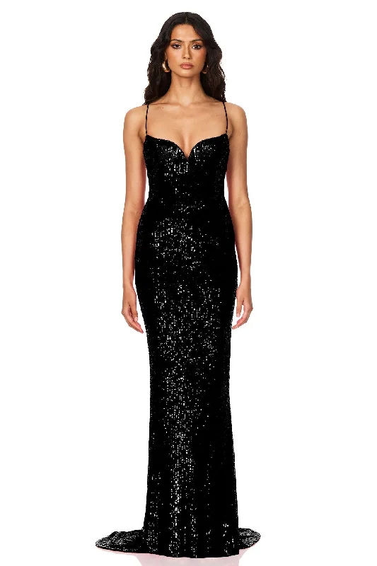 Women's Tiered DressesNookie Serena Sequin Gown - Black