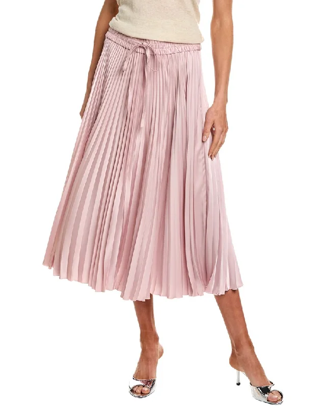 Women's Semi-Formal SkirtsRED Valentino Pleated Satin Maxi Skirt