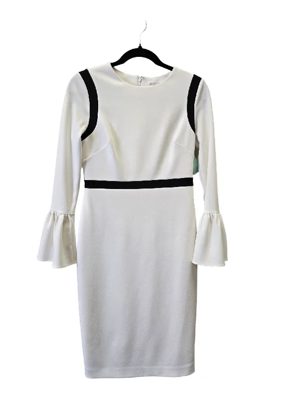 Women's V-Shaped-Neck DressesBlack & White Dress Work Calvin Klein, Size S