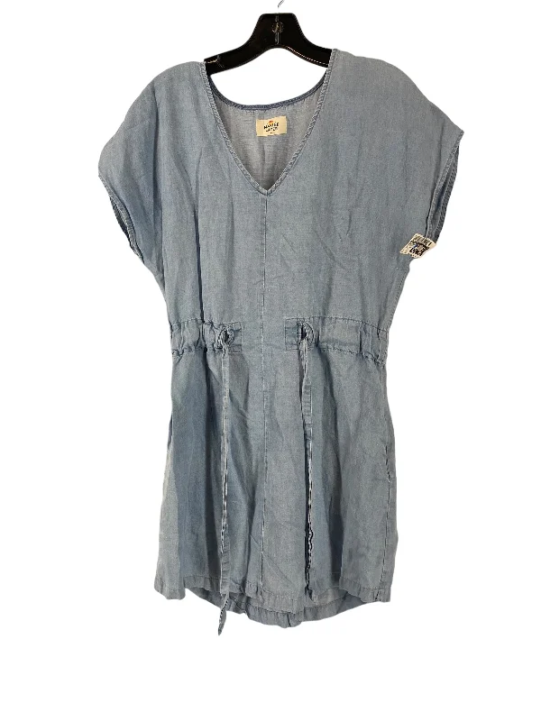 Women's Wide Collar DressesBlue Denim Dress Casual Short Marine Layer, Size S