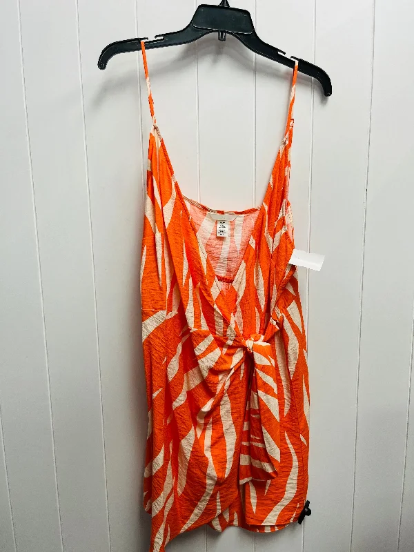 Women's High Collar DressesDress Casual Short By H&m In Orange, Size: Xxl