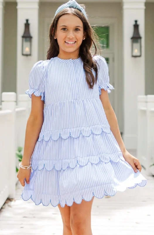 Women's Square-Neck DressesGirls: Perfectly Paired Light Blue Striped Dress