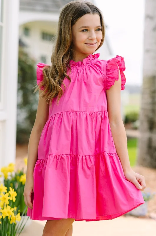 Women's Sleeveless DressesGirls: What Dreams Are Made Of Pink Ruffled Dress